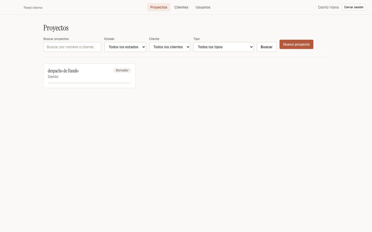 Gestión: la lista de proyectos con buscador y filtros